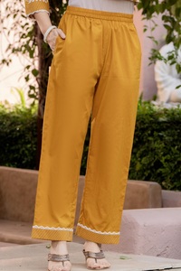 Conjunto de Kurta, Pantalón y Dupatta Étnico Amarillo Mostaza de Último Diseño para Mujer |   Traje Tradicional Indio Estampado - Product Image 5