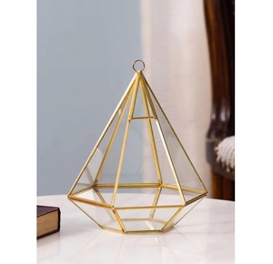 Nouveau design de terrarium en verre cristal, récipient de présentation pour plantes succulentes, mousse ou plantes aériennes, conteneur artistique transparent pour la décoration intérieure - Product Image 1