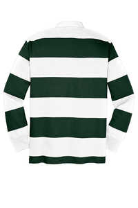Camiseta de polo de rugby 100% algodón con logotipo personalizado de Nesta Sports, camiseta de polo clásica de manga larga para hombre con rayas verdes y blancas - Product Image 6
