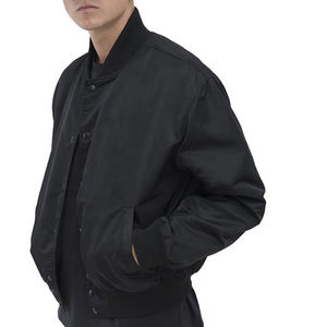 Windbreaker <b>Quilted</b> Satin Canvas Bomber Jacket Unisex Street Wear Wholesale Custom Logo Front Formal Softshell Sheep Skin - Product Image 4