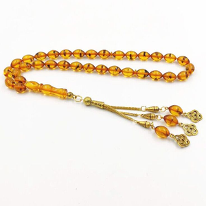 Chapelet de prière islamique classique en perles de résine rondes faites à la main, respectueux de l'environnement, Tasbeeh Musulman Misbaha, Vente en gros - Product Image 6