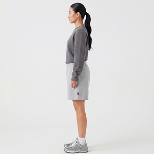 <b>Women</b> Baggy Sweat <b>Shorts</b> Casual 100% Cotton Fleece Mid Drawstring Eaist <b>Knee</b> <b>Length</b> Winter Street Wear Sweat <b>Shorts</b> Set Ladies - Product Image 3