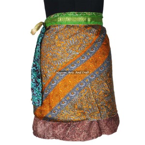 New Gypsy Hippie Boho Indian Retro Paisley Silk Casual Wrap Short Skirt Gypsy Hippie Boho Indian Retro Paisley Silk Casual Wrap - Product Image 6