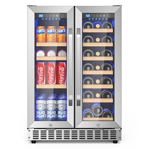 Frigorifero per Vini e Bevande da Incasso a Doppia Zona di Temperatura da 24 Pollici per Conservare le Tue Collezioni - Product Image 1