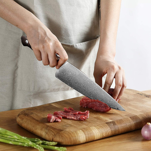 Couteau de cuisine forgé à la main, lame en acier damas, manche en bois confortable, couteau de chef professionnel de qualité supérieure pour la cuisson - Product Image 5