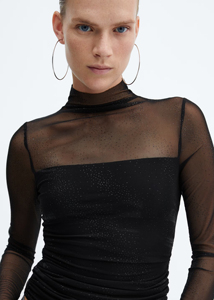 เสื้อครอปตาข่ายแขนสั้นลายทางพร้อมโลโก้ตัวเลขสำหรับผู้ชาย - Product Image 6