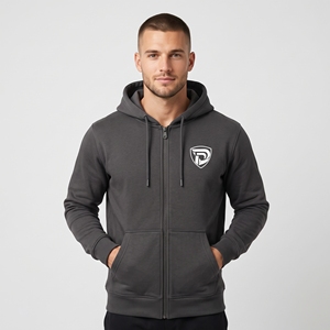 Sudadera con Capucha para Hombre Dumela, Color Gris Oscuro, con Cierre, de Algodón y Felpa, Informal, con Logotipo Frontal, Corte Regular, para Otoño - Product Image 2