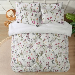 Juego de Edredón con Estampado Floral, 100% Algodón T-150, Transpirable para Todas las Estaciones, Uso Doméstico - Product Image 2