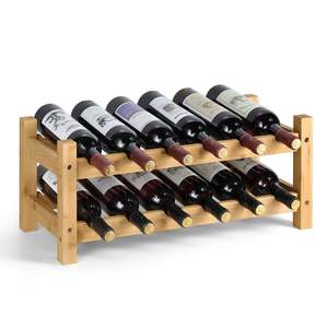 Estante de Madera Industrial para Botellas de Vino con Ruedas, Expositor de Botellas con Gran Capacidad, Mueble Auxiliar Rodante para Bar - Product Image 5