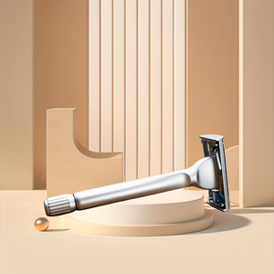 Rasoir de sécurité professionnel en acier inoxydable à double tranchant pour rasage humide, pour barbier, hommes et femmes, avec 10 pièces - Product Image 1