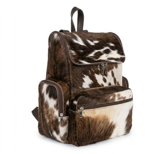 Sacs à dos scolaires en cuir de vachette de luxe avec poils, fabricant OEM, conception personnalisée, fournisseur en gros, qualité supérieure - Product Image 5