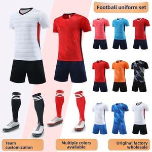 Maillot de football pour homme personnalisé avec nom d'équipe, col ras du cou, uni, sportif, perlé, séchage rapide, respirant, en maille, manches courtes, polyester - Product Image 3