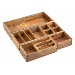 Juego de bandejas organizadoras modulares de madera de mango |   Soluciones de Almacenamiento al por Mayor - Product Image 1