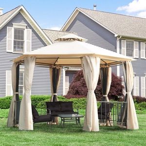 Gazebo e Pergola da Giardino Beige 13ft X 13ft - Product Image 4