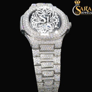 Mossinate de calidad superior, reloj de diamantes totalmente helado, estilo Hip Hop Bling para hombres y mujeres, disponible para precio de exportación - Product Image 4
