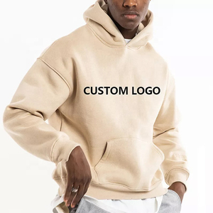 High Quality Cotton Terry Oversize Hoodie Streetwear <b>Thick</b> <b>Fleece</b> Drop Shoulder Plain Blank Custom Men Hoodies - Product Image 2