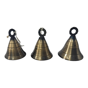 Campanas Colgantes de Latón con Acabado Antiguo, Juego de Campanas Tradicionales para Templo, 3 Piezas, Decoración Navideña para el Hogar, Puerta, Regalo Espiritual para Puja - Product Image 3
