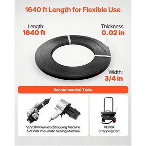 Resistente 3/4X0.02X1640 ft bobina di spalline in acciaio 1700 Lbs resistenza alla rottura in metallo bendaggio rotolo per Pallet resistente all'imballaggio - Product Image 4