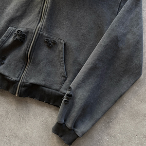 Sudadera con capucha para hombre, de piel sintética, para invierno, 360 g/m², forro polar 100% algodón, corta, ecológica, corte holgado, con logo personalizado. - Product Image 2