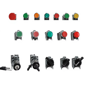 Interrupteur à bouton métallique Schneider XB4 100% original, 22mm, bouton poussoir LED éclairé, 1NO + 1NC, 220-240V, IP67, 10A, neuf dans la boîte - Product Image 2