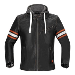 Veste à capuche en cuir véritable pour homme, de haute qualité, élégante, vêtement d'extérieur d'hiver chaud et confortable, décontractée, pour moto, mode outdoor - Product Image 3
