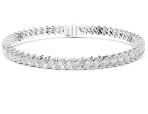 Bracelet tennis en diamant de laboratoire taille marquise, plaqué or 18 carats, certifié IGI, luxe, tendance, haute qualité, clarté VS1, cadeau de bijoux - Product Image 1