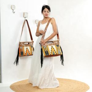 Sac de cantine en cuir de vachette véritable d'été à la mode pour femmes Vintage bohème Style occidental usiné à la main antivol Portable - Product Image 2