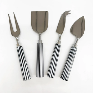 Luxury <b>Cheese</b> <b>Knife</b> <b>Set</b> with White Resin Handles and Gold Stainless Steel Blades 3-Piece Gourmet <b>Cheese</b> Tools for Fine Dining - Product Image 1