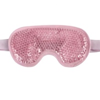 Masque oculaire en gel chaud/froid 22*11cm avec perles de gel, pour le front et les yeux, anti-rides, anti-cernes, en PVC et coton, avec couverture en gel