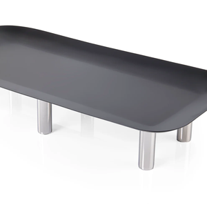 Support à gâteau rectangulaire en acier inoxydable, plateau de présentation monobloc - Product Image 1
