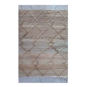 Tapis en laine pelucheuse de haute qualité 2023, tissés à la main, écologiques, durables, en fibres naturelles, résistants aux taches, antidérapants, fournisseur indien - Product Image 2