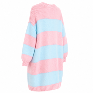 เสื้อคลุมคาร์ดิแกนยาวระบายอากาศได้ดี แบรนด์ Jack & Jill of America พร้อมโลโก้ปักด้านหน้า สีฟ้าชมพู สไตล์ลำลอง แขนยาว สำหรับผู้หญิง - Product Image 3