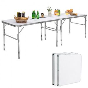 2-Piece <b>White</b> <b>Folding</b> Utility <b>Table</b> with Carrying Handle - Product Image 3