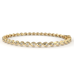 สร้อยข้อมือเพชรทรงลูกแพร์เคลือบทอง 14K คุณภาพสูง - Product Image 2