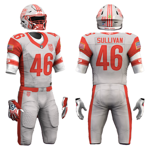 Uniforme de football américain personnalisé de haute qualité, 100% polyester, design respirant à séchage rapide, avec options de tailles plus grandes, neuf en vente - Product Image 1