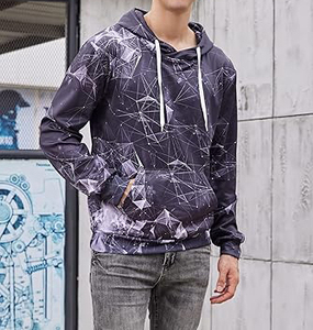 เสื้อฮู้ดดี้ผู้ชายลายเรขาคณิตแบบสั่งทำพิเศษ ปี 2026 ทรงปกติ ผ้าโพลีเอสเตอร์ สวมใส่สบายๆ สำหรับฤดูใบไม้ร่วง - Product Image 5