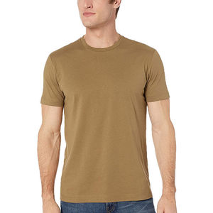 เสื้อยืดคอกลมแขนสั้นผู้ชาย สีพื้น ทรงปกติ ผ้าคอตตอนเจอร์ซีย์ สไตล์ลำลอง - Product Image 1