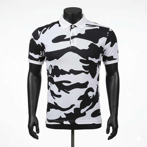 Chemises à manches courtes en tricot respirant de haute qualité pour hommes grandes tailles, logo brodé personnalisé, style élégant, en spandex/coton - Product Image 1