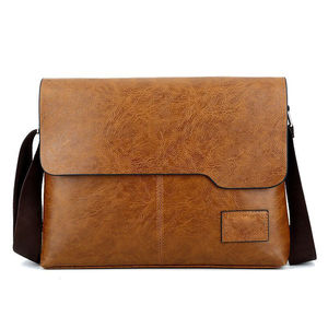 กระเป๋าสะพายข้างหนังแท้สำหรับผู้ชายเย็บคงทน - Product Image 1