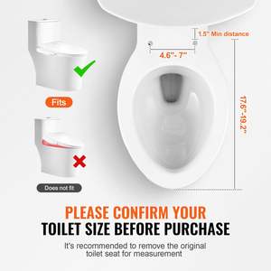 Electric <b>Smart</b> Heated Bidet <b>Toilet</b> Seat with Side Arm Control Elongated Design - Product Image 6