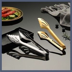 Pince de cuisine en acier inoxydable doré, design coquille, pour barbecue, salade, pain, glace, viande, ustensile de cuisine, pince à barbecue - Product Image 1