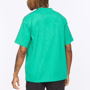 Camiseta de algodón de manga corta con cuello redondo para hombre, color verde sólido, corte regular, estilo casual, tejido jersey. - Product Image 6
