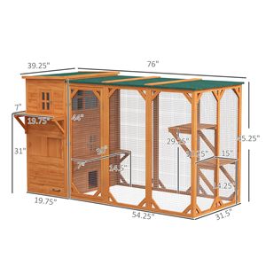 Casa per Gatti da Esterno a Più Livelli con 2 Piani e Piattaforme Multiple, Design Rettangolare Grande per 3 Gatti, Condo per Gatti 3D - Product Image 3