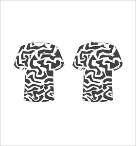 T-shirt personnalisé à manches courtes en sublimation, vêtement de sport léger avec motif camouflage géométrique abstrait noir et blanc - Product Image 1