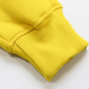 Sudadera con Capucha Amarilla para Hombre, Corte Regular, Felpa, Informal, para Otoño, Tejida, de Color Sólido, con Bolsillos - Product Image 3