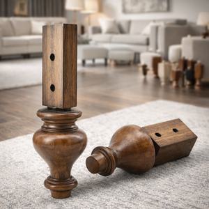 Pied de canapé en bois tourné long, pieds de chaise et de table en bois massif, design vintage, OEM Vietnam - Product Image 5