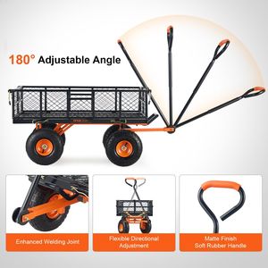 Carrello con cassone ribaltabile in metallo con impugnatura convertibile 2-in-1 con struttura a montaggio facile con cassone ribaltabile carriola 400 Lbs capacità 10 pollici - Product Image 6