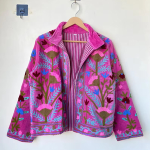 Veste kimono en velours de coton 100% faite à la main |   Couette respirante, écologique, anti-rides, séchage rapide, pour l'automne/hiver/printemps - Product Image 1