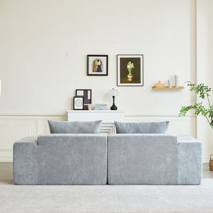 Modern Minimalist Style Imitation Schneier Grey <b>Sofa</b> with 2 <b>Pillows</b> for Living Room Apartment or Office - Product Image 6