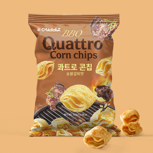 SAMAH BBQ Quattro Chips de Maíz con Sabor a Galbi Coreano, Sabor a Carne Ahumada, Textura Ondulada de Cuatro Capas, Paquete de Snacks Crujientes, Bocado Adictivo - Product Image 4
